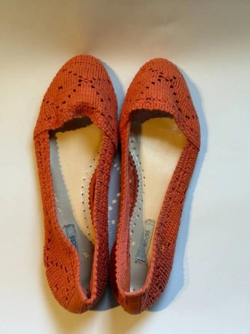 Urban Outfitters Ecote Crochet Ballet Flats Rust Orange Pink Size 6
